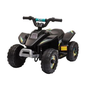 Kids Ride on ATV, 6V Battery Powered Quad Car with Forward, Reverse Switch, for Boys Girls 18-36 Months, Black (Option: BLACK)