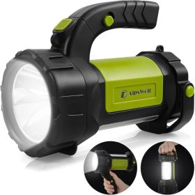 Camping Lantern Rechargeable, LED Flashlight Spotlight Lantern With 800LM, 3600 MAh, Strap Included Portable Bright Camping Light For Emergency, (Option: GREEN)